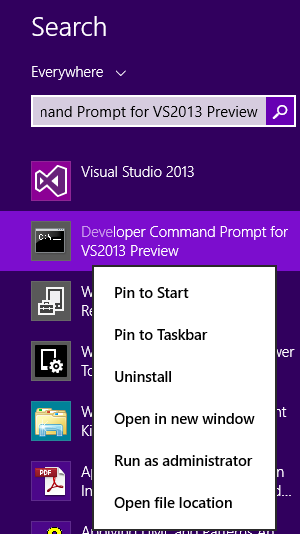 Visual Studio Developer Command Promt